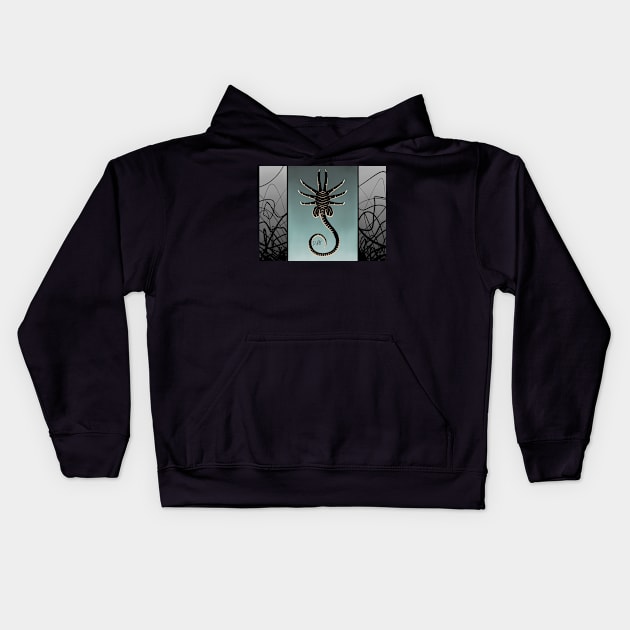 Facehugger Suspended in Fluid Kids Hoodie by DahlisCrafter